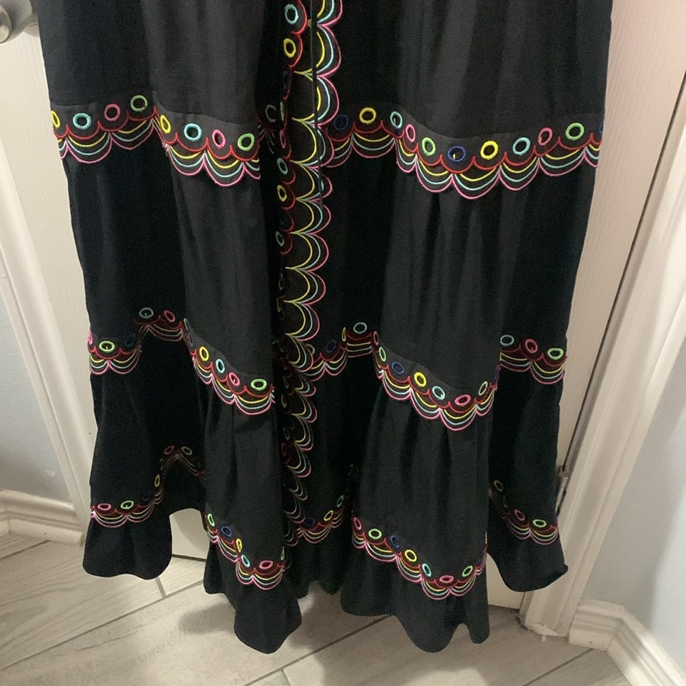 CeliaB Black Maxi Dress with Colorful Embroidery - Picture 3 of 11